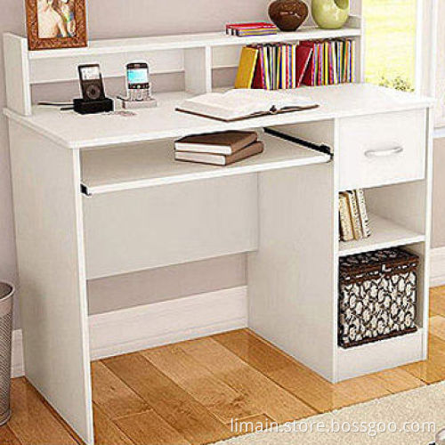 Computer Desk, Sliding Keyboard/Mouse Tray with Metal Slides and Safety Stops